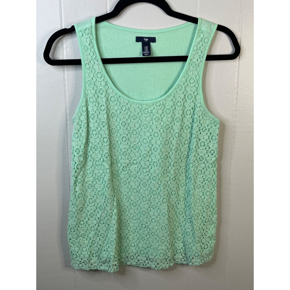 Mint Green Gap Lace Tank Top XS Cotton Modal